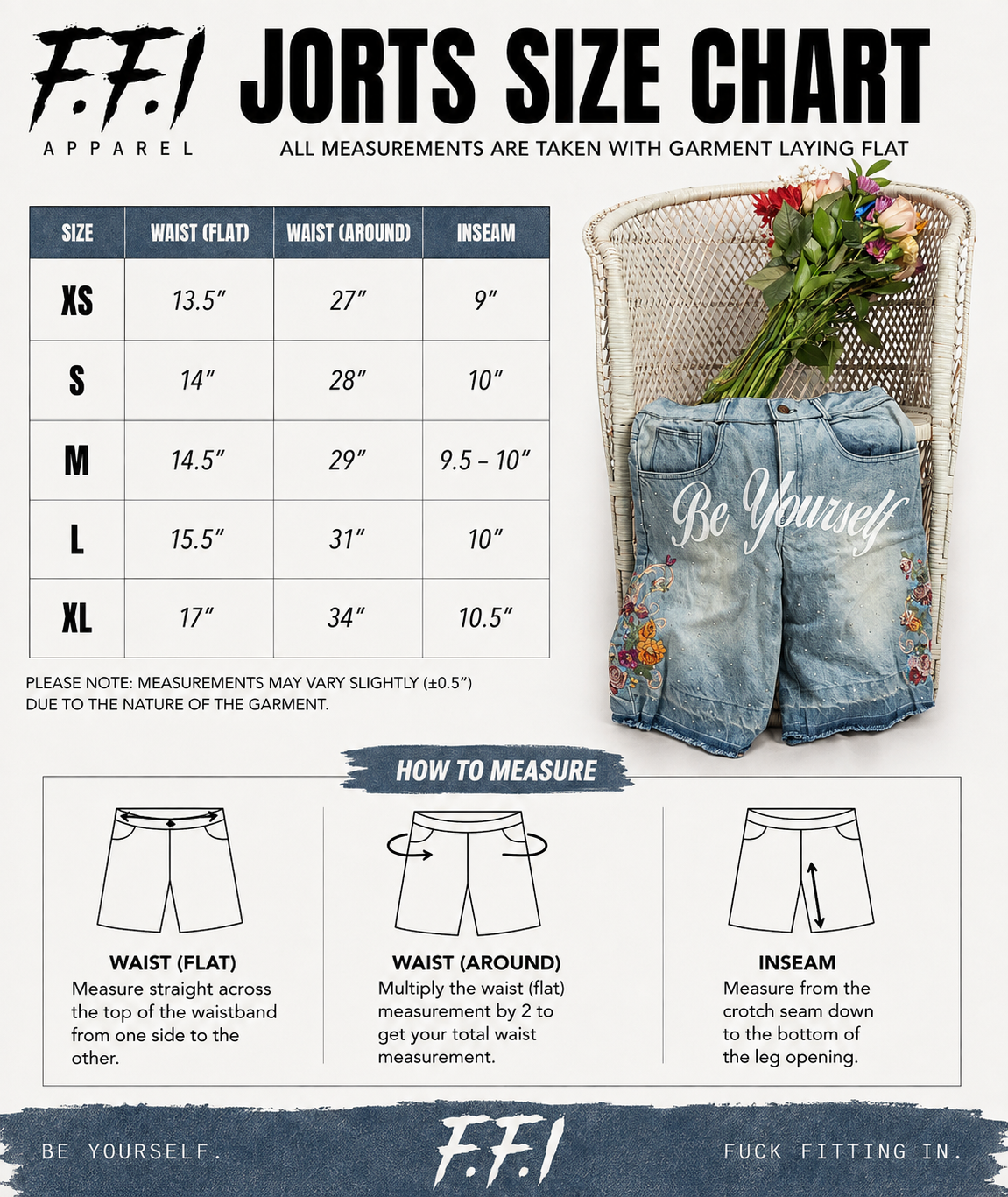 BE YOURSELF FLORAL JORTS
